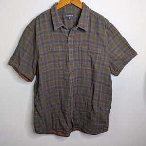 Toad & Co Mens button down shirt XL Organic Cotton Outdoor Indie Plaid
